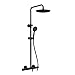 Anzzi Stainless Steel Rainfall Shower System with 9.5" Showerhead, 5-Function Hand Shower, Adjustable Slide Bar, Matte Black, 1.8 GPM (SH-AZ101MB)