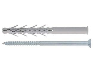 100PZ TASSELLO IN NYLON PROLUNGATO AD ELEVATA ESPANSIONE CON VITE TUP4 - ømm.10x85 vite ømm.7x90 spess.fissaggio mm.15 NextradeItalia Mod.FERX.FERRWNXRD