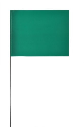 Swanson FG421100 4-Inch by 5-Inch Marking Flags with 21-Inch Wire Staffs, 100 Pack, Green
