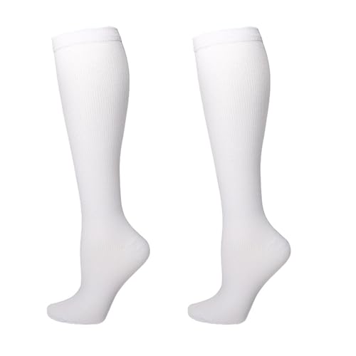Hkfgdjdl Calcetines de pantorrilla comprimidos para correr y hacer deporte con mezcla de nailon transpirable, diseño de apoyo
