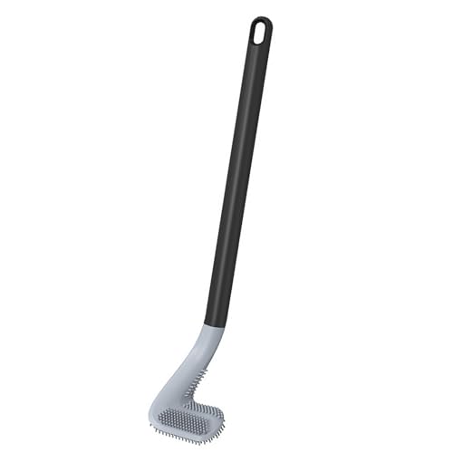 Image of Golf Toilet Brush, Toilet Cleaning Brush, Flexible Bendable Silicone Long Handled Toilet Brush, 360 Deep Toilet Bowl Cleaning Brush,Quick Drying Toilet Brush for Bathroom with a Hook (Black)