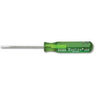 XceliteR3322 Pocket Clip Slotted Screwdriver 3/32 Tip 2 Blade 4-1/4 Overall