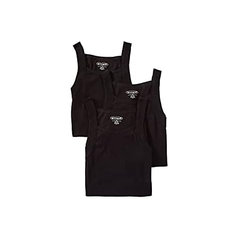 Papi Men's 3-Pack Cotton Square Neck Tank Top, Black, X-Large Cover