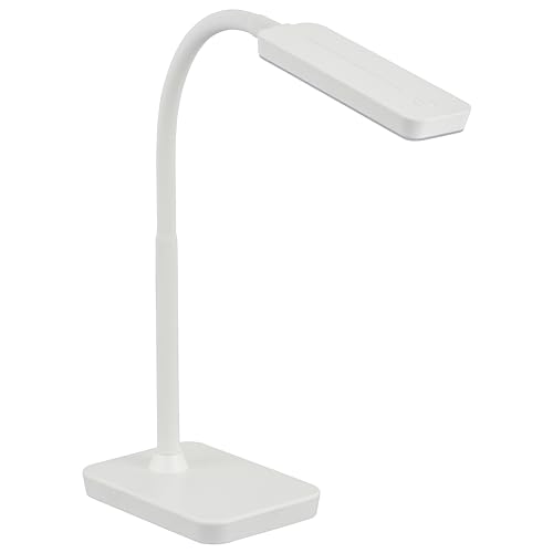 オーム電機 LEDデスクライト A形相当 昼光色 500ルーメン デスクスタンド 学習スタンド ホワイト DS-LS16D-W 06-3845 OHM