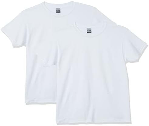 Gildan Youth DryBlend T-Shirt, Style G8000B, 2-Pack, White, Large