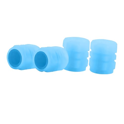 Tapas Luminiscentes para Válvula de Neumático, Tapas de Boquilla de Aire de Goma Premium que Brillan para Visibilidad Nocturna y Seguridad, con Protección contra Polvo y Agua, para Auto y Motocicleta (Azul) miniatura 3