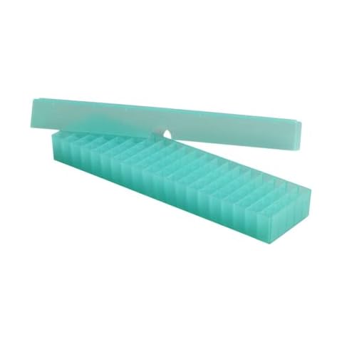 Camlab Plastics 1188004 Storage Long Box, Height Adjustable, 100 Place, Polypropylene, Green Cover
