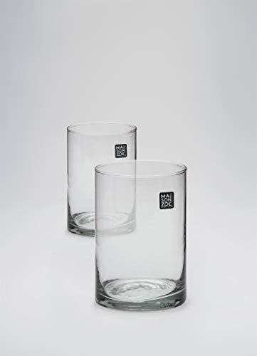 Maison Zoe mondgeblazen en handgemaakte glazen vaas cilinder Ø10cm - bloemenvaas - decoratie & bruiloft - Afbeelding 3