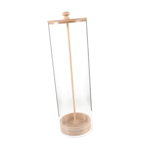 PRETYZOOM Wooden Straw Organizer with Lid Multi Purpose Drinking Straw Container for Countertop Cabinet Chic Design for Office and Cafe Natural Finish for Stylish Storage