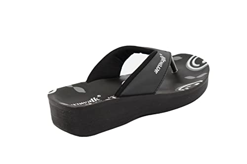 Image of AEROWALK Stylish Fashion Slipper for Women | Comfortable| Lightweight | Anti Skid | Casual Office Footwear (0895 BLACK)