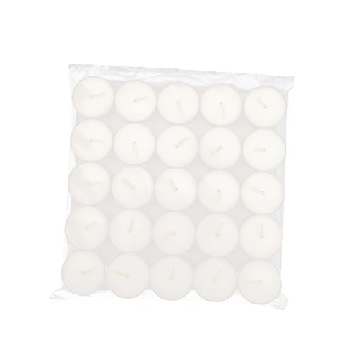 PRETYZOOM 50pcs Unscented Smokeless Tea Lights Candles Hour Burn for Weddings Parties and Holiday Decorations White