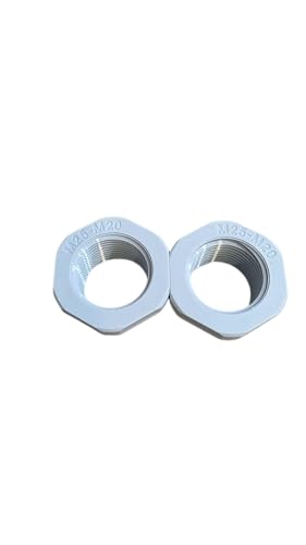 Image of M25 - M20 Reducer Nylon | Threaded Reducer Grey Cable Gland Hex | Male M25 Female M20 - Pack of 2