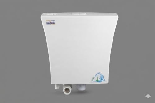 Image of KAROMA Dual Flush Cistern, Water Saving Toilet Flush Tank, Durable Plastic Body, Efficient Water Control System, Easy Installation, Wall Mounted Design, Leak Resistant, Ideal for Modern Bathrooms