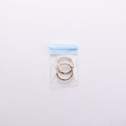 JFYoung PVC Antioxidant Jewelry Storage Pouches Bracelets Necklaces Earrings Rings Storage Bags (BLUE, 2 * 2.8,80pcs)