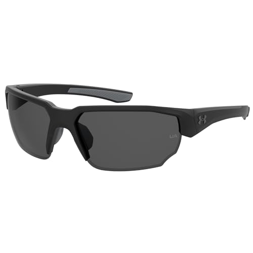 Under Armour Blitzing Wrap Around Sunglasses, Men's Sunglasses with Non-Slip Temples, Auto-Lock Hinges & Microfiber Pouch