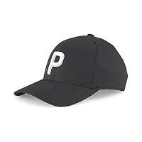 PUMA Unisex P Adjustable Cap, Black, One Size