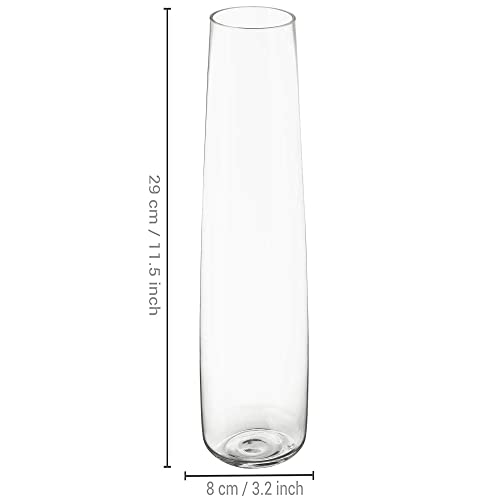TIED RIBBONS Glass Round Vase For Flowers And Plants Living Room Home Décor Table Centerpiece Wall Shelf Home Decoration (8 X 29 Cm, Clear Without Flowers, Clear) - Image 7