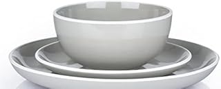 Waterside Fine China 12 Piece Halo Dinner Set Grey