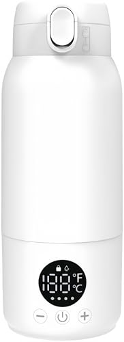 Slystar 水筒 カップ 電気ケトル ポータブルケトル 湯沸かし器 ミルクウォーマー 316ステンレス usb 500ml 小型 急速沸騰 温度調節 保温 漏れない 持ち運び 二重構造 ミルク お茶 粉 オフィス 旅行 車内 車中泊 職場用 一人用 (