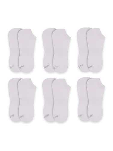 On The Go Hosiery Men's Athletic Performance No Show Socks (6 Pair/ 3 Pack) (White), One Size