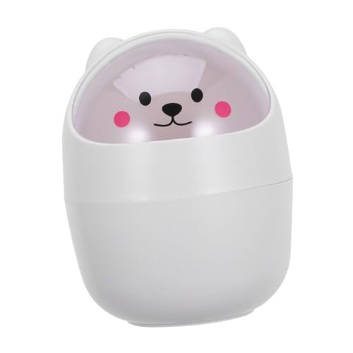Mini caneca de basura rectángular blanca de plástico
