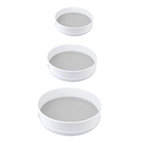 SOLUSTRE 3pcs Round Flour Sifters Mesh Kitchen Baking Filter for Cake Pastry White Flour Sieves for Powdered Sugar