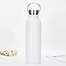 Buwaters Botellas de viaje de boca ancha aisladas al vacío para bicicleta Botella de agua de acero inoxidable con mango (750 ml, blanco)