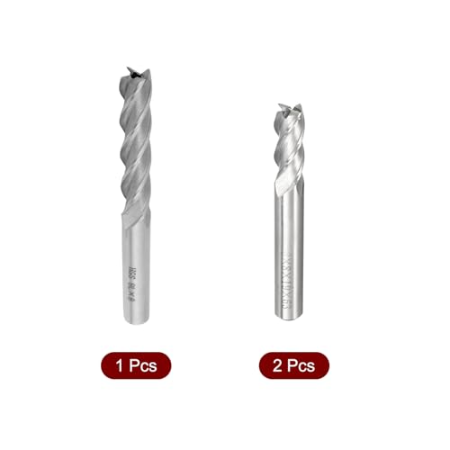 Image of uxcell 8mm x 8mm Straight Shank 4 Flutes HSS End Mill Cutter Milling Tool 3 Pcs