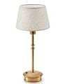 UMEXUS Cordless Lamp Rechargeable Table Lamps, 5000mAh Battery Operated Lights, 3 Level Brightness Dimmable, Portable Night Bedside Light for Patio, Restaurant, Dining, Fabric Shade, Antique Brass