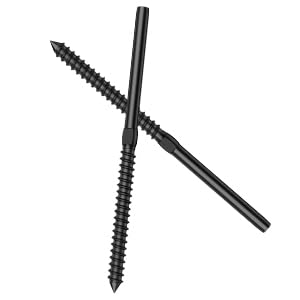 Image of BLIKA 100 Pack 1 /8 inch Black Cable Railing Kit Left &Right Swage Lag Screws for Wood Posts, T316 Stainless Steel, Wire Railing Kit for Decks with Wrench, Deck Stair Black Cable Railing Hardware