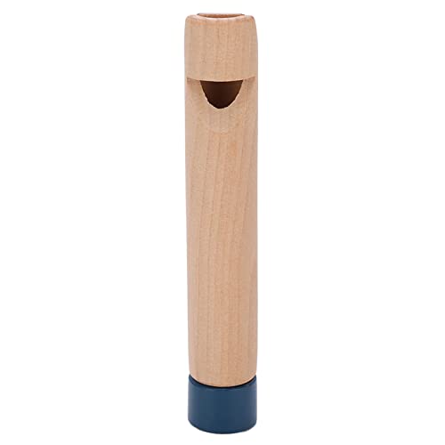 Wooden Slide Whistle Push Pull Voice Change Flute Educational Musical Instrument Toy for Kids Children Solid Wood Rhythm Sound Maker (Log Blue Handle)