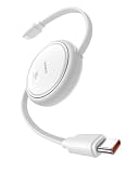 「VGP 2025受賞」Baseus 充電ケーブル 巻き取り式 USB-C ケーブル 急速充電 100W 5A PD対応 絡まない コンパクト リール式 iPhone16/15 Galaxy iPad Pro MacBook Pro 対応 Free2Draw 最大長さ1m ムーンホワイト