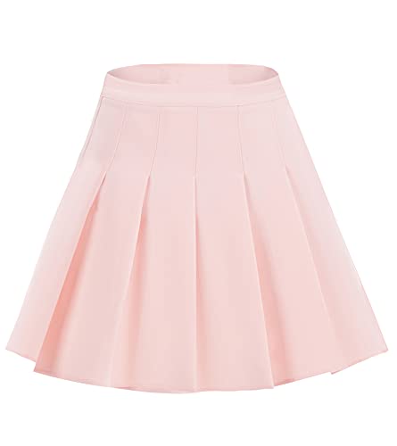Faldas de tenis plisadas de cintura alta EXCHIC para mujer ropa deportiva rosa talla L
