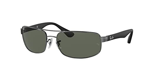 Ray-Ban RB3445 Sunglasses Bundle: RB 3445 RB3445 004 Gunmetal Dark Green and Universal Anti-slip Silicone Leash