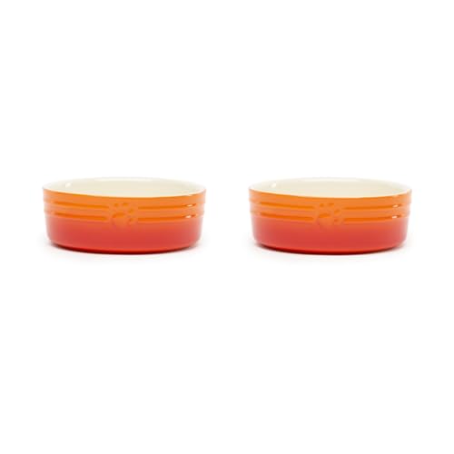 Scruffs Ombre 2pc Ceramic Dog/Pet Bowl Set - Orange 13cm