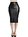 Women's Faux Leather Pencil Skirt, High Waist Midi Length with Double Zipper (US, Alpha, Medium, Regular, Regular, Black)
