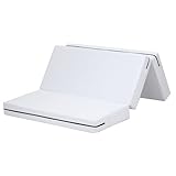 KaRaDaStyle 跳び箱 マット 極厚10cm 衝撃吸収 エバーマット クラッシュパッド 体操マット 運動 キッズ 子供 ボルダリングマット 折りたたみ 軽量 とび箱 とびばこ 鉄棒 着地 クッション 120×90×10cm (ミルキーホワイト)