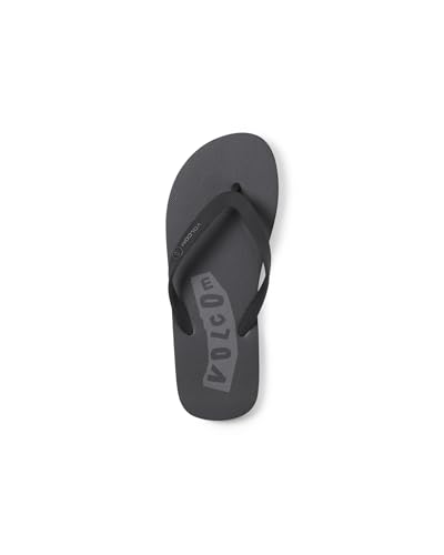 Image of Volcom Men's Volcomotion Flip Flop Sandals - Comfort Foam, Water-Friendly Thong Sandal, Black Grey V, 10