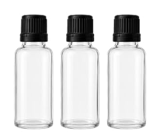VOW 30ml Clear Glass Euro Dropper Bottle with Black Sleeve n Rubber Teat Leakproof Travel Bottle for Oils, Perfumes, Serums n Cosmetics_Pack of 3-image-39