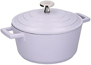 MasterClass Medium Casserole Dish with Lid, Lightweight Cast Aluminium, Induction Hob and Oven Safe, Lavender, 4 Litre/24 cm