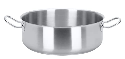 METRO Professional Casseruola in acciaio inox, 11.5 x Ø 28 cm, 6.5 L, adatta a induzione, argento