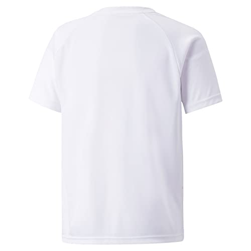 PUMA Unisex Kinder Teamliga Striped Jersey Jr Shirt, Puma White-puma Black, 176 EU