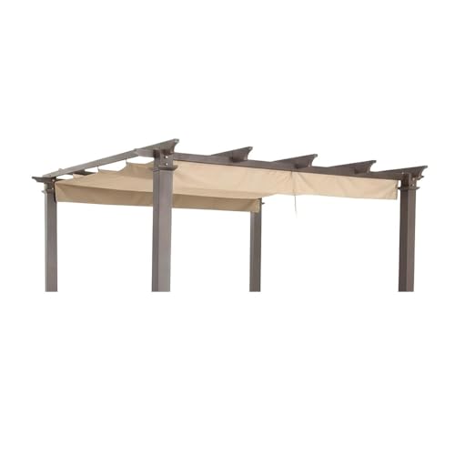Garden Winds Reinforced Replacement Canopy Top Cover Compatible with The GFM00467F Hampton Bay 10' x 10' Pergola - Classic Sand Beige, RipLock 350