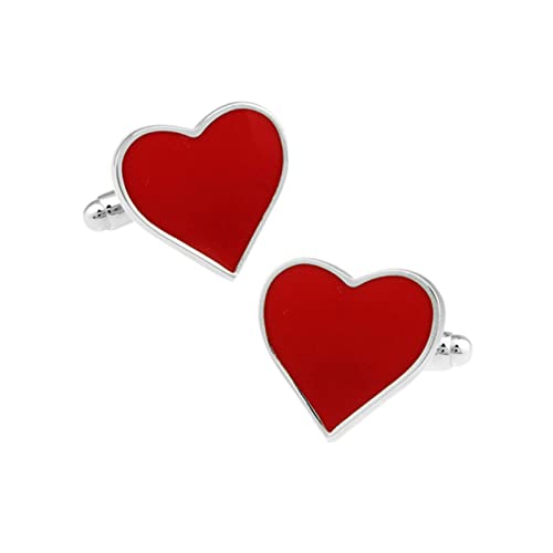 Manchas de gemelos de corazón rojo para hombre miniatura 1
