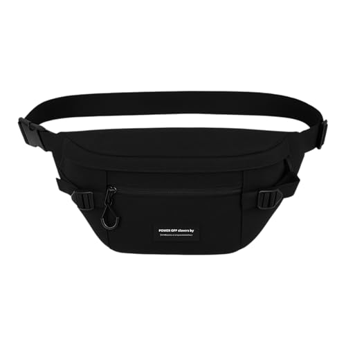 Pochete Bolsa Transversal Coreana Impermeável, Bolsa Estilosa Feita em Nylon Leve e Resistente, Versátil para Cintura e Costas, Tendência e Estilo Para Todos os Públicos (Preta)