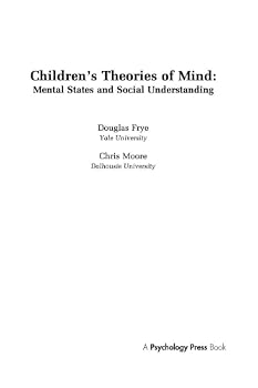 Paperback Children's Theories of Mind: Mental States and Social Understanding Book