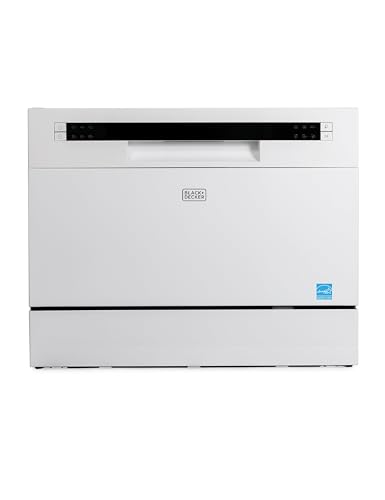 BLACK+DECKER Countertop Dishwasher, Counter Dishwasher with 6 Wash Programs, 6-Place ...