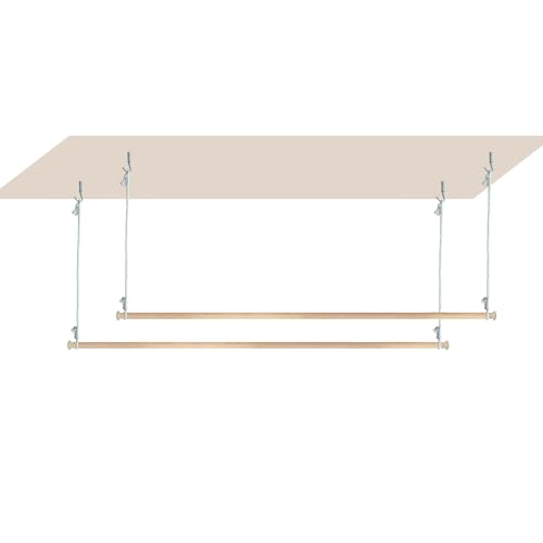 Beyeutao Wooden Bed Canopy Frame Adjustable Solid Wood Poles Hanging Bed Pole Bed Poles Bed Curtains Frame Suitable for All beds 2Pcs 48 inches.