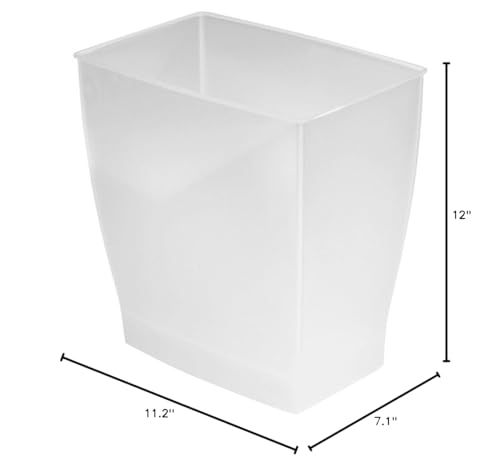 image for Interdesign Idesign 64720 Spa Rectangular Trash Can, Waste Basket Garb