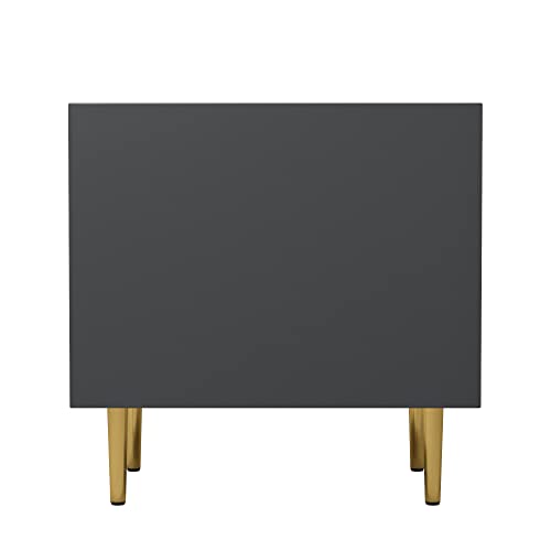 Mgh Modern Small Nightstand Bedroom With 2 Drawers, Mid-Century Faux Marble Pu Leather Nightstands Side Tables, Bedside End Mini Table Night Stand For Living Room/Bedroom/Office (Dark Gray) (Ns002) #TOP7